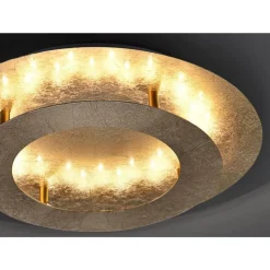 Paul Neuhaus LED Deckenleuchte in Blattgold Metall 2270 lm Ø40 cm< Deckenleuchten|Flurlampen