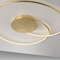 Deckenleuchten|Flurlampen*Paul Neuhaus LED Deckenleuchte Leuchtringe Metall in Gold L:70 cm