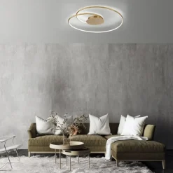 Deckenleuchten|Flurlampen*Paul Neuhaus LED Deckenleuchte Leuchtringe Metall in Gold L:70 cm