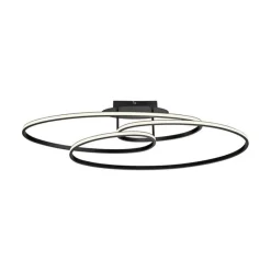 Just Light LED Deckenleuchte Metall Schwarz 3000 K Ringe dekorativ< Deckenleuchten|Flurlampen