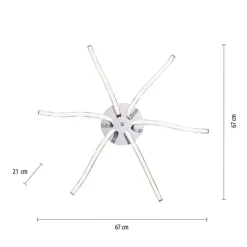 Just Light LED Deckenleuchte Metall in Chrom 3000 K 4 W L:67 cm< Deckenleuchten|Flurlampen