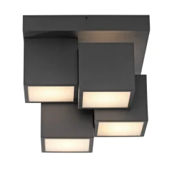 Just Light LED Deckenleuchte Metall Würfel B:30 cm 2400 lm Schwarz< Deckenleuchten|Flurlampen