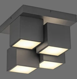 Just Light LED Deckenleuchte Metall Würfel B:30 cm 2400 lm Schwarz< Deckenleuchten|Flurlampen