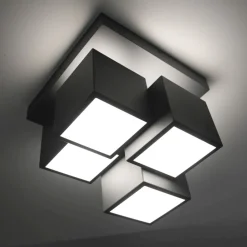 Just Light LED Deckenleuchte Metall Würfel B:30 cm 2400 lm Schwarz< Deckenleuchten|Flurlampen