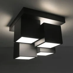 Just Light LED Deckenleuchte Metall Würfel B:30 cm 2400 lm Schwarz< Deckenleuchten|Flurlampen