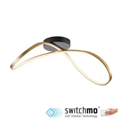 Just Light LED Deckenleuchte Metall Schwarz Messing 3000 K dimmbar< Wohnzimmerlampen|Metall Lampen