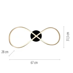 Just Light LED Deckenleuchte Metall Schwarz Messing 3000 K dimmbar< Wohnzimmerlampen|Metall Lampen