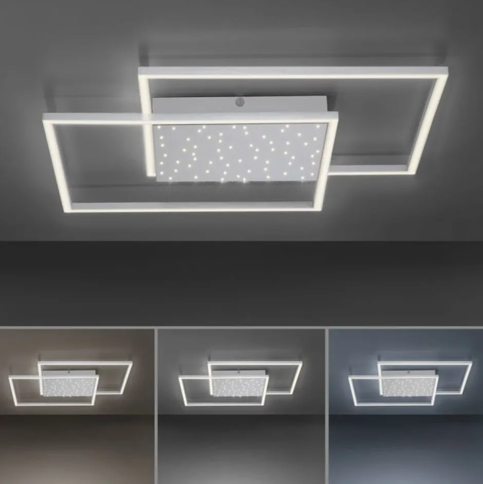 Deckenleuchten|Flurlampen*Paul Neuhaus LED Deckenleuchte mit Nachthimmel in Stahl 49 W dimmbar