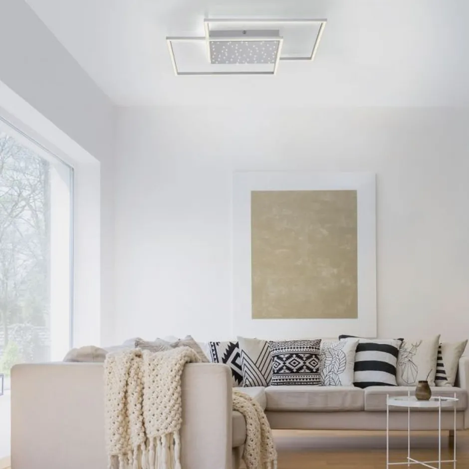 Deckenleuchten|Flurlampen*Paul Neuhaus LED Deckenleuchte mit Nachthimmel in Stahl 49 W dimmbar