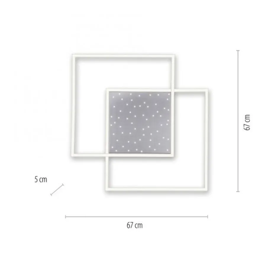 Deckenleuchten|Flurlampen*Paul Neuhaus LED Deckenleuchte mit Nachthimmel in Stahl 49 W dimmbar