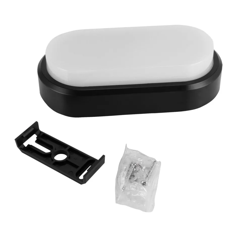 Strühm LED Deckenleuchte oval IP65 Schwarz Weiß 4200 K außen< Badezimmer Lampe|Feuchtraumleuchten