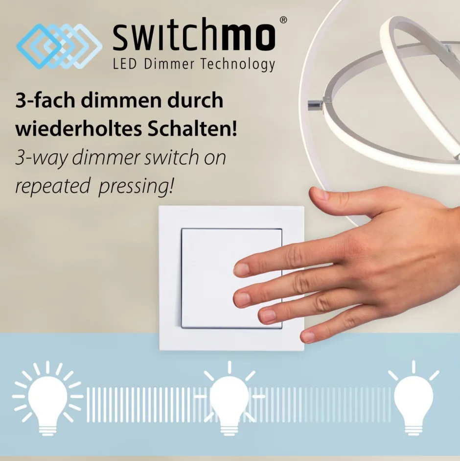 Just Light LED Deckenleuchte Schwarz Natur Ø40 cm 3400 lm dimmbar< Flurlampen|Bürolampen