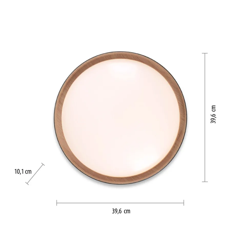 Just Light LED Deckenleuchte Schwarz Natur Ø40 cm 3400 lm dimmbar< Flurlampen|Bürolampen