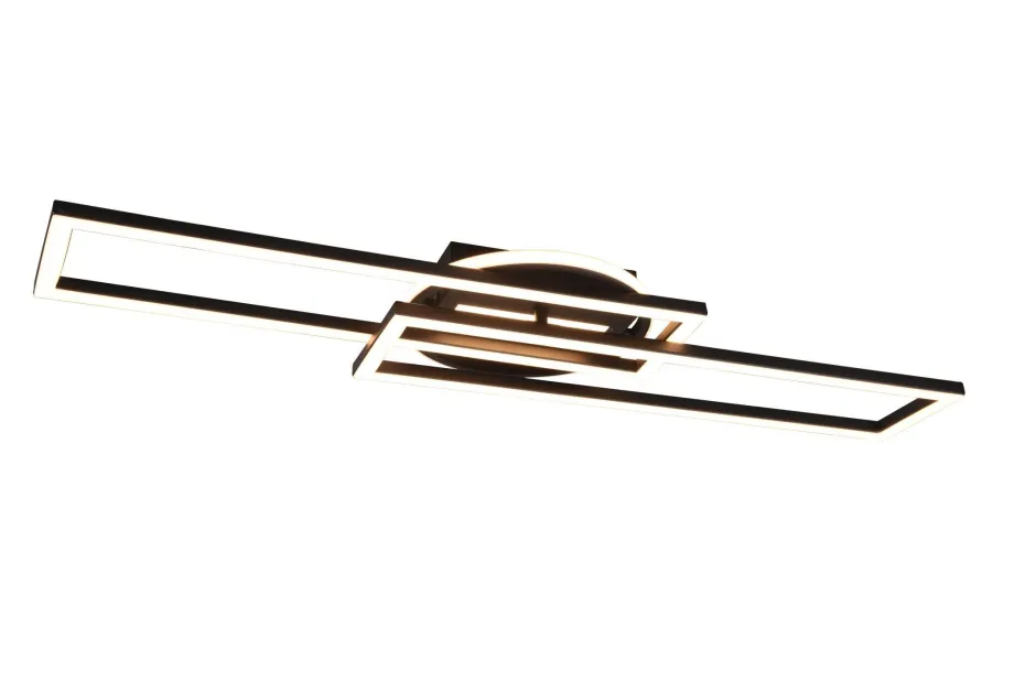 Flurlampen|Bürolampen*Trio Reality LED Deckenleuchte Schwarz Dimmer Fernbedienung 4500 lm