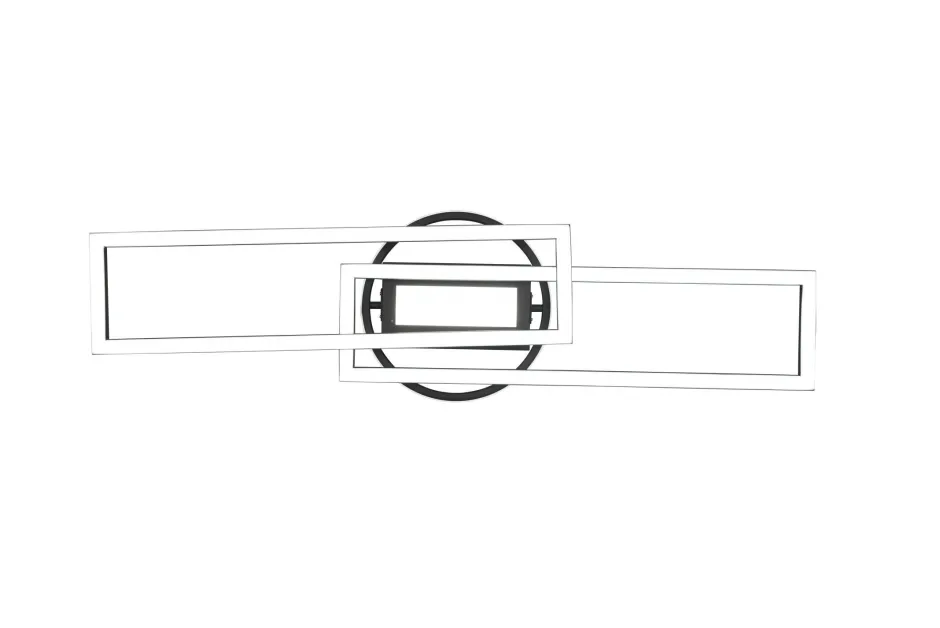 Flurlampen|Bürolampen*Trio Reality LED Deckenleuchte Schwarz Dimmer Fernbedienung 4500 lm