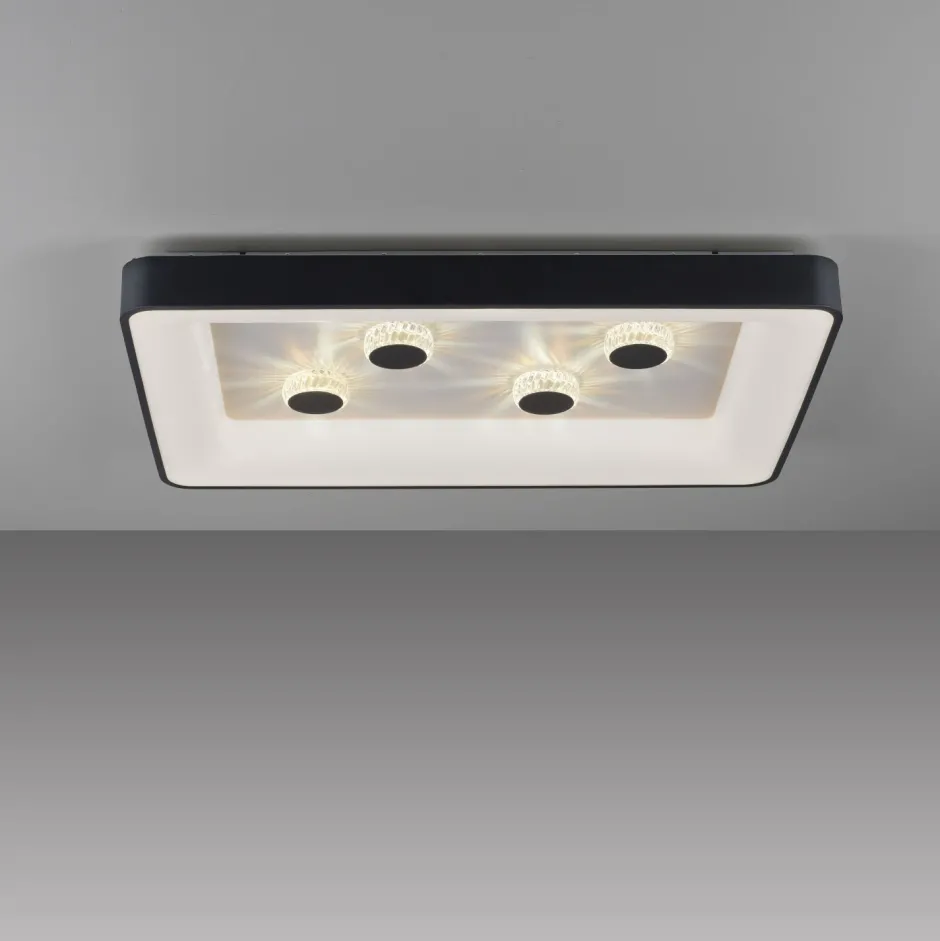 Just Light LED Deckenleuchte Schwarz 2700-5000 K 6295 lm dimmbar< Flurlampen|Bürolampen