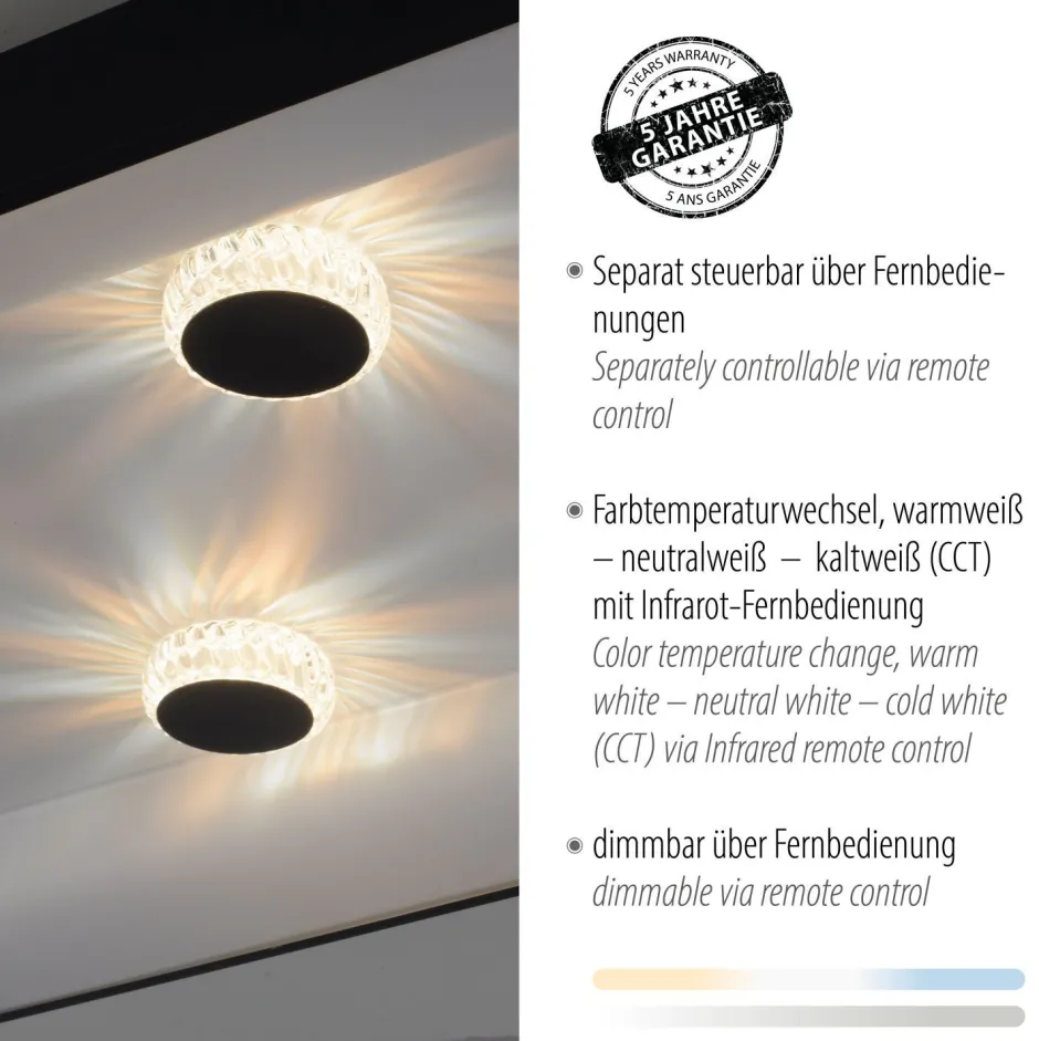 Just Light LED Deckenleuchte Schwarz 2700-5000 K 6295 lm dimmbar< Flurlampen|Bürolampen