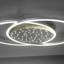 Paul Neuhaus LED Deckenleuchte Sternenhimmel in Stahl 40 W dimmbar< Deckenleuchten|Flurlampen
