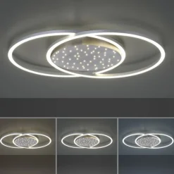Paul Neuhaus LED Deckenleuchte Sternenhimmel in Stahl 40 W dimmbar< Deckenleuchten|Flurlampen