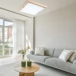 Deckenleuchten|Led Lampen*Lamkur LED Deckenleuchte Weiß Holz quadratisch Wohnzimmer