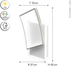 Eco-Light LED Deckenleuchte Weiß Silber 40 W 4800 lm L:42 cm< Wohnzimmerlampen|Metall Lampen