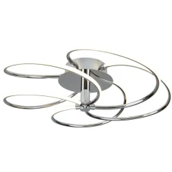 Searchlight LED Deckenleuchte Wohnzimmer Chrom Weiß 3000 K B: 56 cm< Deckenleuchten|Led Lampen