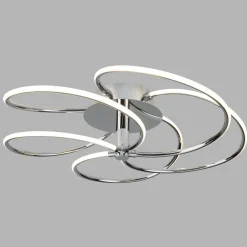 Searchlight LED Deckenleuchte Wohnzimmer Chrom Weiß 3000 K B: 56 cm< Deckenleuchten|Led Lampen