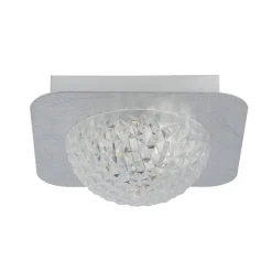 Flurlampen|Bürolampen*Searchlight LED Einbauspot in Silber Metall B:18 cm 600 lm Decke