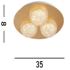 Flurlampen|Bürolampen*Searchlight LED Einbauspot in Silber Metall L:43 cm 6 W 5-flammig