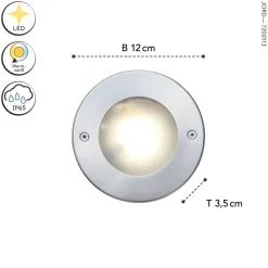 Eco-Light LED Einbaustrahler Aluminium IP67 rund Ø12 cm Nickel< Led Außenleuchten|Moderne Außenleuchten