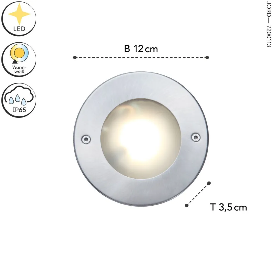 Eco-Light LED Einbaustrahler Aluminium IP67 rund Ø12 cm Nickel< Led Außenleuchten|Moderne Außenleuchten