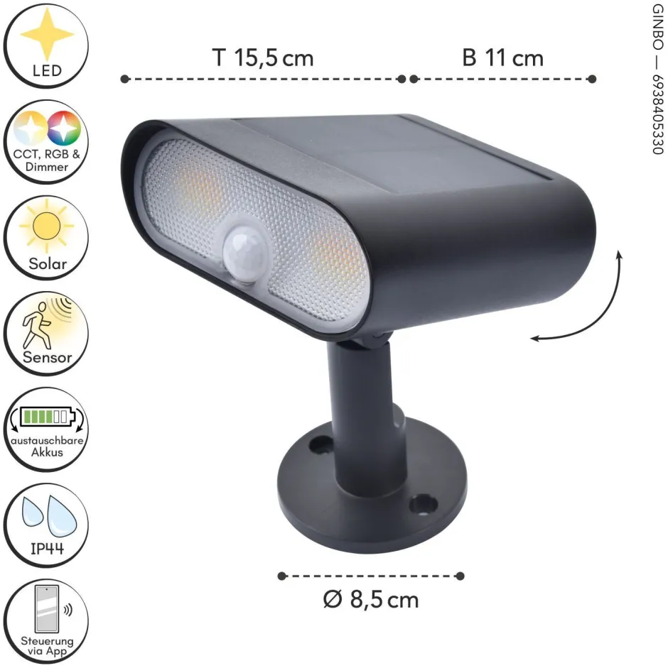 Eco-Light LED Erdspießspot verstellbar IP44 500 lm dimmbar RGB< Led Außenleuchten|Fassadenstrahler