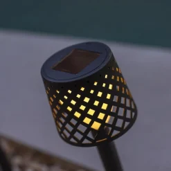 Newgarden LED Gartenleuchte Erdspieß 4er Set Solar Akku IP44 Schwarz< Metall Lampen|Solarleuchten