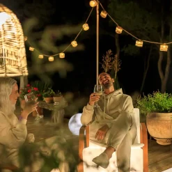 Newgarden LED Girlande Garten 5m lang IP44 Jute Seegras 2700 K< Außenlichterketten|Dekolampen Außen