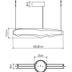 Hängelampen|Bürolampen*Elstead LED Hängelampe 100 cm lang Teak Holz Furnier 3000 K Modern