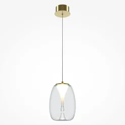 Maytoni LED Hängelampe Aluminium Glas D: 20 cm rund in Gold< Hängelampen|Led Lampen