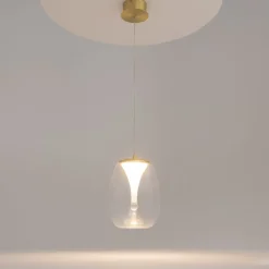 Maytoni LED Hängelampe Aluminium Glas D: 20 cm rund in Gold< Hängelampen|Led Lampen