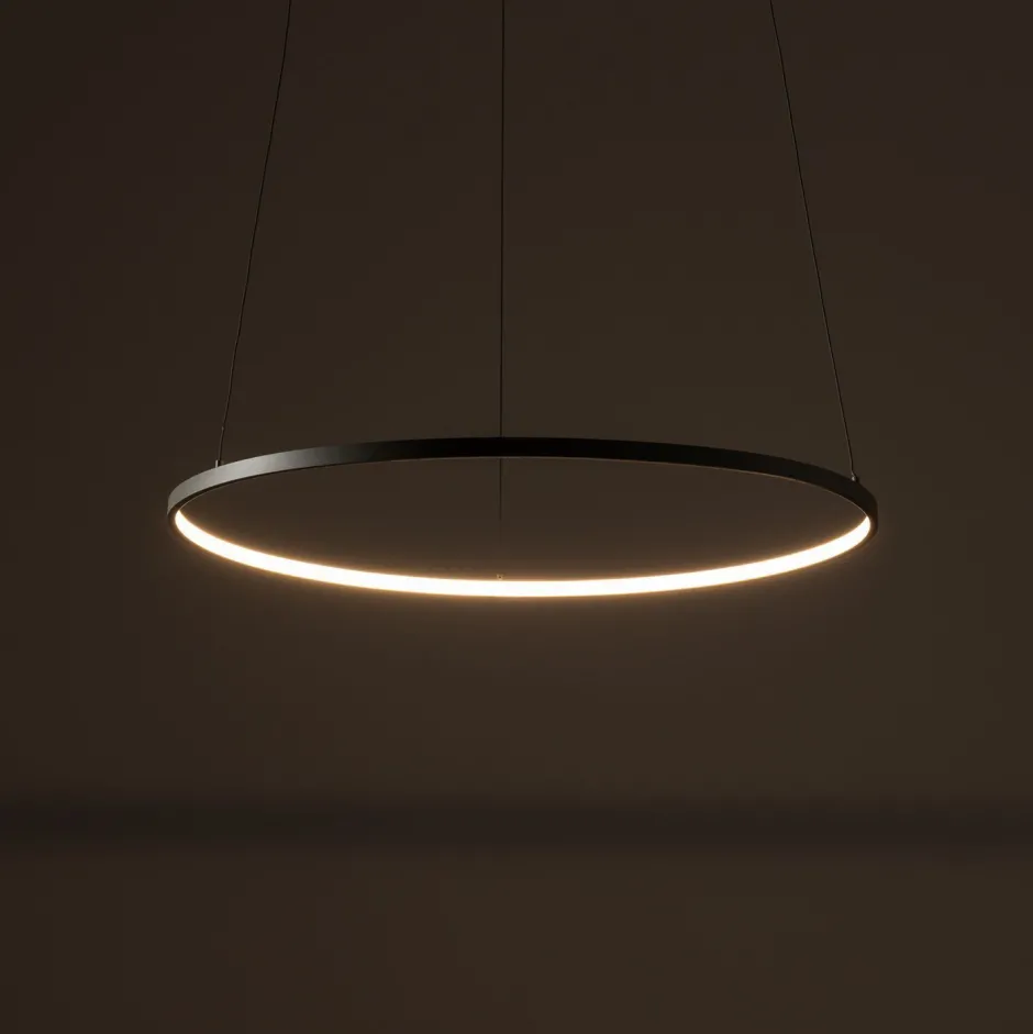 Hängelampen|Wohnzimmerlampen*Nowodvorski LED Hängelampe Aluminium Ring Seidenolive Ø60 cm 660 lm
