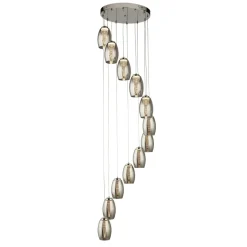 Wohnzimmerlampen|Esszimmer Lampen*Searchlight LED Hängelampe Chrom Rauchgrau 3000 K 1705 lm Metall