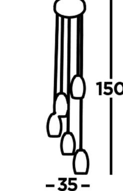 Searchlight LED Hängelampe Glas 5-flammig H: max. 150 cm verstellbar< Hängelampen|Led Lampen