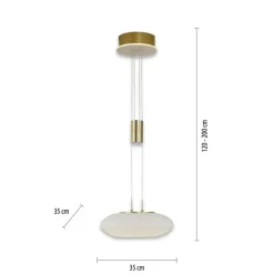 Hängelampen|Bürolampen*Paul Neuhaus LED Hängelampe Glas in Messing dimmbar Fernbedienung