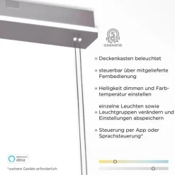 Paul Neuhaus LED Hängelampe Glas in Stahl 108 cm 38 W Fernbedienung< Hängelampen|Bürolampen