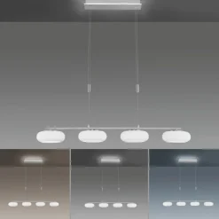 Paul Neuhaus LED Hängelampe Glas in Stahl 108 cm 38 W Fernbedienung< Hängelampen|Bürolampen