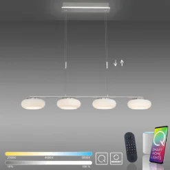Paul Neuhaus LED Hängelampe Glas in Stahl 108 cm 38 W Fernbedienung< Hängelampen|Bürolampen