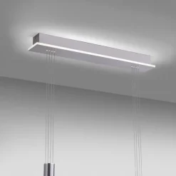 Paul Neuhaus LED Hängelampe Glas in Stahl 2-flammig Fernbedienung< Hängelampen|Bürolampen