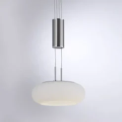Paul Neuhaus LED Hängelampe Glas in Stahl L:44 cm 3550 lm dimmbar< Hängelampen|Bürolampen