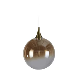 Wohnzimmerlampen|Metall Lampen*Searchlight LED Hängelampe Glaskugel Ø16 cm 5 W Schwarz Bernstein