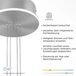 Paul Neuhaus LED Hängelampe Glasschirm dimmbar Fernbedienung 4350 lm< Wohnzimmerlampen|Glaslampen