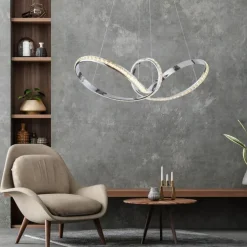 Hängelampen|Bürolampen*Paul Neuhaus LED Hängelampe in Chrom dimmbar 39 W L:94 cm elegant