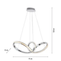 Hängelampen|Bürolampen*Paul Neuhaus LED Hängelampe in Chrom dimmbar 39 W L:94 cm elegant